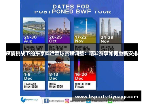 疫情挑战下的东京奥运篮球赛程调整：精彩赛事如何重新安排
